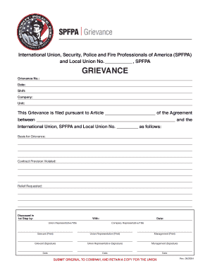 SPFPA Grievance Form
