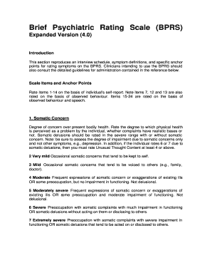 Brief Psychiatric Rating Scale (BPRS) Expanded Version