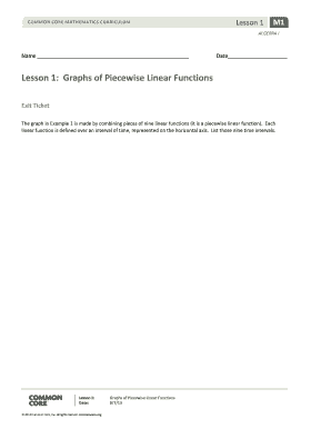Algebra I Lesson Exit Tickets