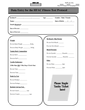 HFAC Fitness Test Protocol