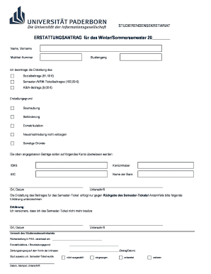 Erstattungsantrag