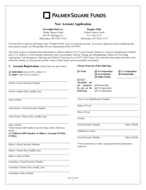 New Account Application Form