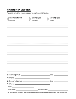 Hardship Letter for Loan