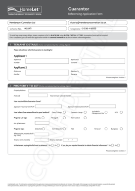 Guarantor Referencing Application Form