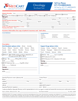 Oncology Enrollment Form