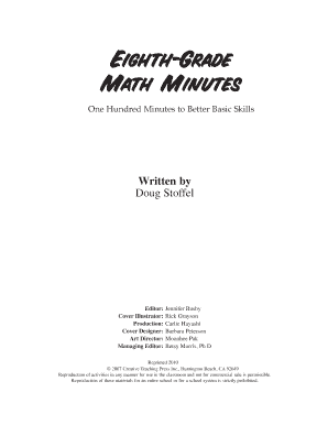 Eighth-Grade Math Minutes