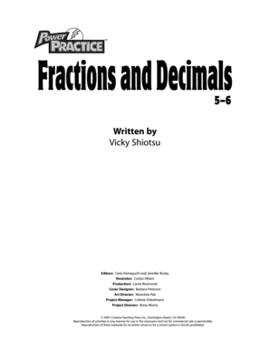 Fractions and Decimals Workbook