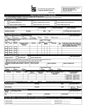 BCCA Employee Benefit Trust Group Insurance Changes Form