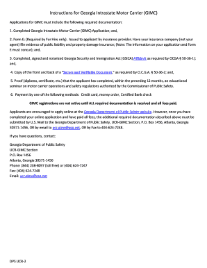 Georgia Intrastate Motor Carrier Application