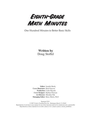 Eighth-Grade Math Minutes