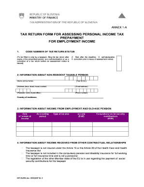 Slovenia Personal Income Tax Return for Non-Residents