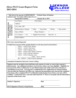 Direct PLUS Loan Request Form