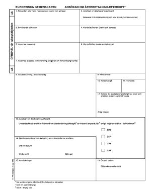 EU Customs Refund Request Form