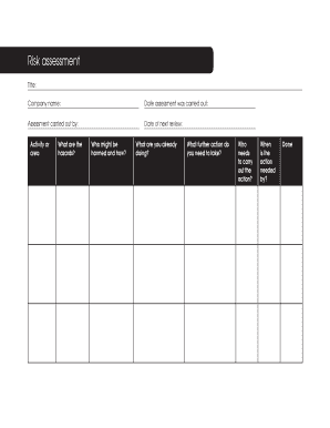 Risk Assessment Form