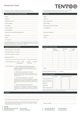 Freelancer Assignment Sheet