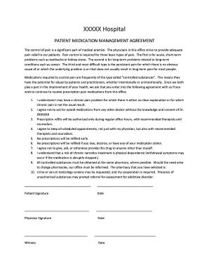 Patient Medication Management Agreement