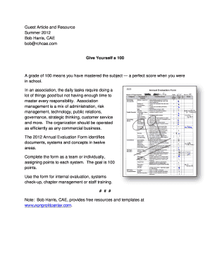 2012 Annual Evaluation Form