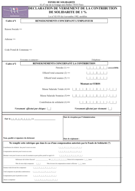 Déclaration de versement de la contribution de solidarité