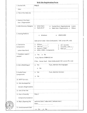 Web Site Registration Form