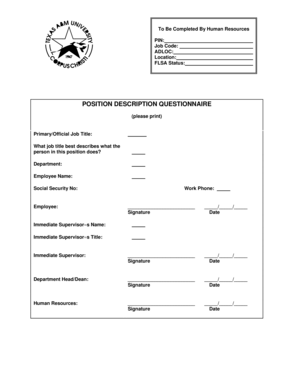 Position Description Questionnaire