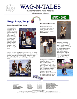 The Newsletter of Youngstown All Breed Training Club 13210 Mahoning Ave