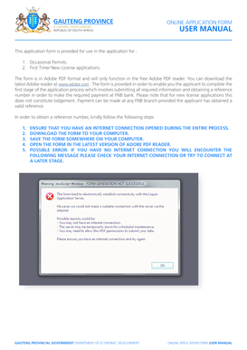 Gauteng Economic Development License Application Form