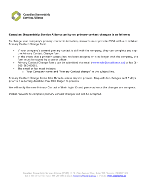Primary Contact Change Form
