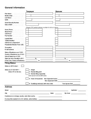 US Federal Tax Return Form 1040