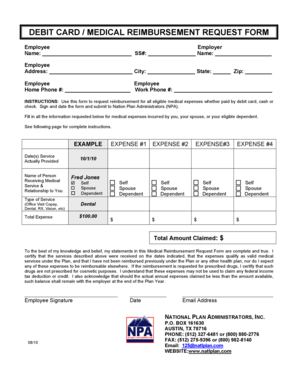 Medical Reimbursement Request Form