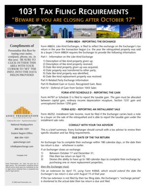 IRS Form 8824 Like-Kind Exchange Reporting