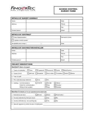 Access Control Survey Form