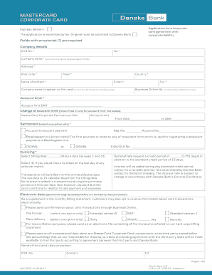 Danske Bank Corporate Card Application
