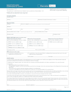 MasterCard Corporate Card Application