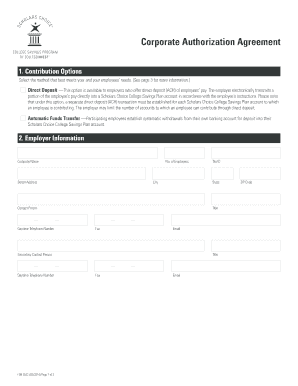 Corporate 529 College Savings Plan Authorization Agreement