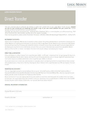 Legg Mason Funds Direct Transfer Form