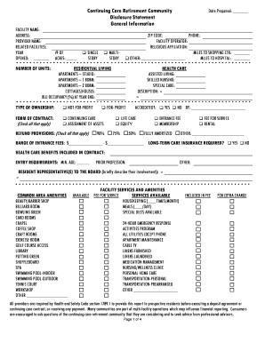 Continuing Care Retirement Community Disclosure Statement