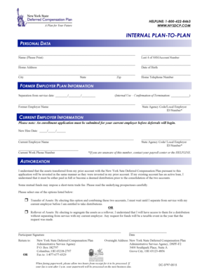New York State Deferred Compensation Plan Transfer Form