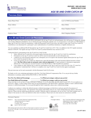 Age 50 and Over Catch-Up Form