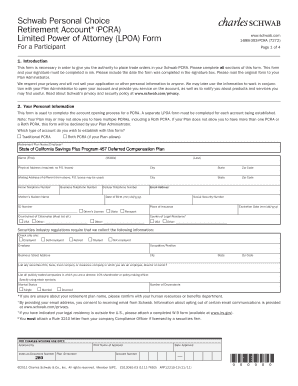 Schwab PCRA Limited Power of Attorney Form