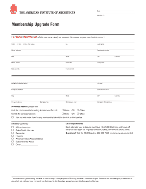AIA Membership Upgrade Form