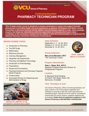 Pharmacy Technician Review Course--Flyer Fall 2014.doc - pharmacy vcu