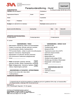 Parasite Examination Form for Dogs