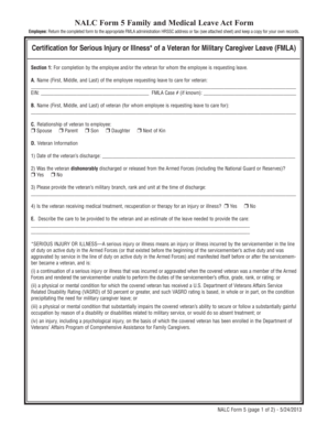 NALC Form 5 Family and Medical Leave Act Form