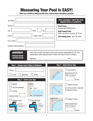 In-ground Pool Liner Measurement Form