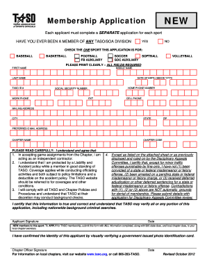 TASO Membership Application Form