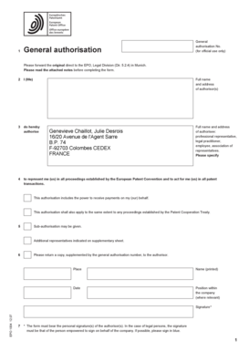 General Authorisation Form EPO 1004