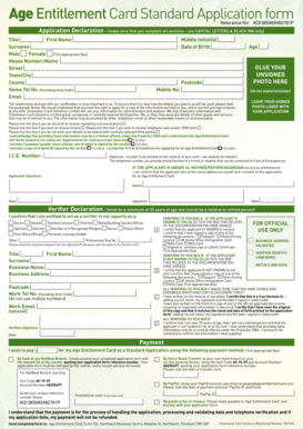 Age Entitlement Card Application Form
