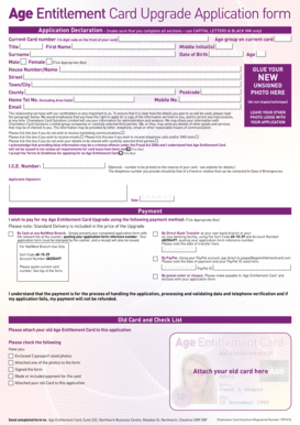 Age Entitlement Card Upgrade Application