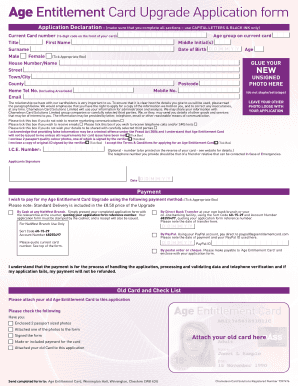Age Entitlement Card Upgrade Application