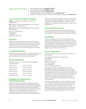 AACR Annual Meeting 2015 Registration Form